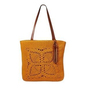 Patricia Nash Crochet Naomi Butterfly Tote Bag Purse SUNSET